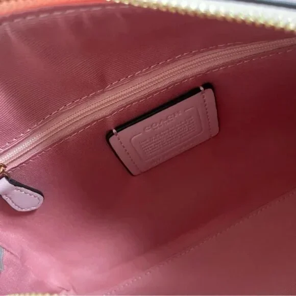 Coach Rowan Satchel Bag In Signature Canvas Powder Pink CV961 - Picture 7 of 7